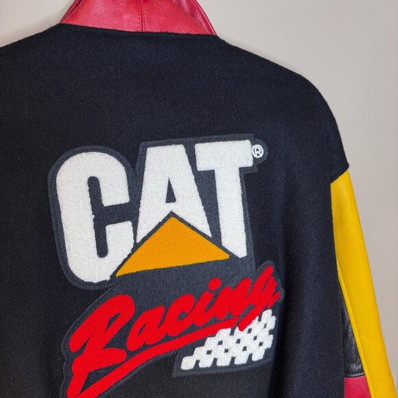 Vintage "CAT Racing" Jacket | Caterpillar | Authentic Leather & Wool | Medium - Picture 8 of 9